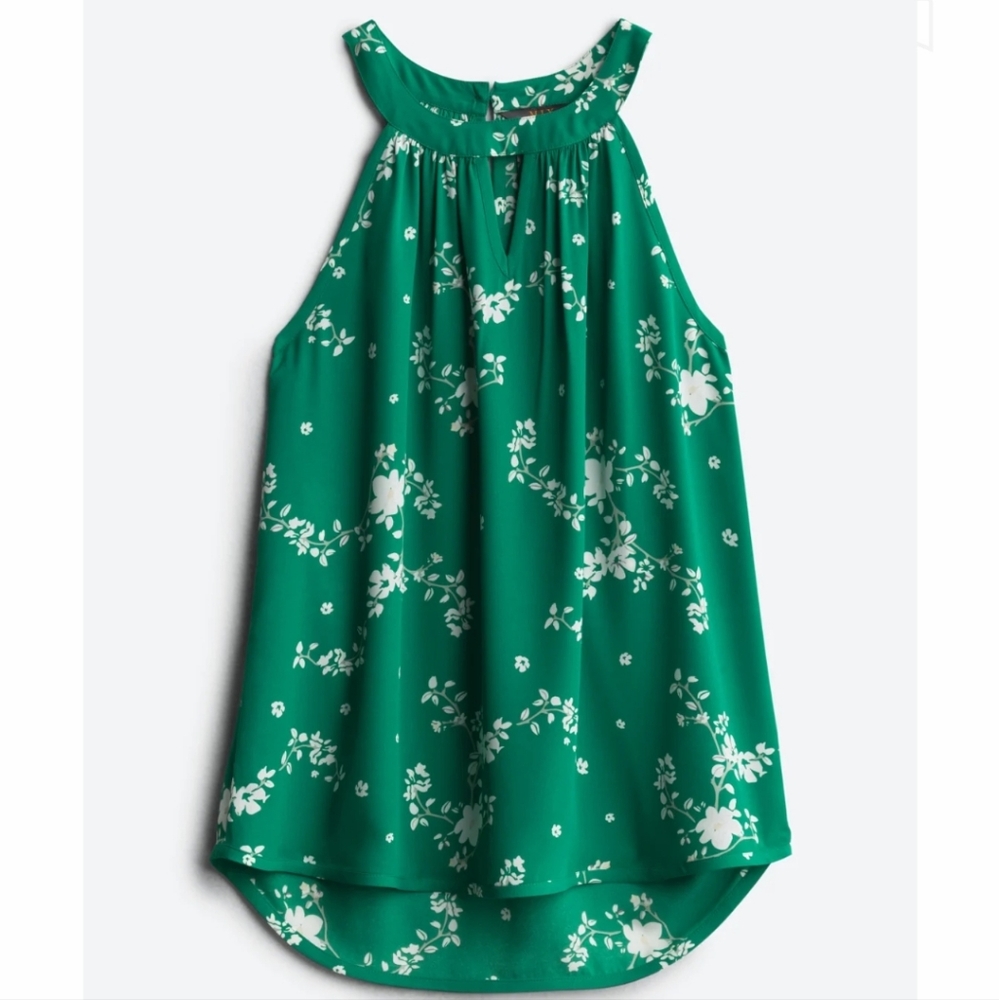 41 Hawthorn Green Floral Halter Tank